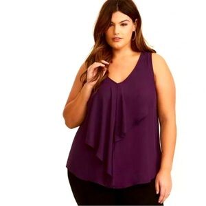Torrid Georgette Purple Sleeveless Top size 4